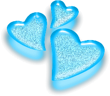 Gif animé coeur bleus brillants